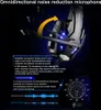 A close-up marketing image of a gaming headset, highlighting its features with text overlays and diagrams. Produktbild-Vorschau