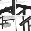 Collage of close-up images highlighting features of a metal bed frame. Produktbild-Vorschau