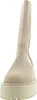 A front view of a beige suede boot with a thick platform sole. Produktbild-Vorschau