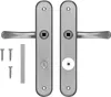 A set of door handles and screws on a white background. Anteprima dell’immagine prodotto