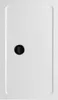 A top-down view of a white rectangular shower tray with a black drain. Anteprima dell’immagine prodotto