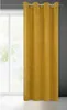 A single yellow curtain hanging from a rod in front of a window. Voir les images du produit