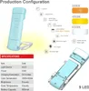 A product configuration and specifications diagram for a portable LED reading light. Produktbild-Vorschau