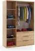 Sorento Kleiderschrank - Craft Gold, Lamellen Schwarz - 150 Produktbild-Vorschau 4