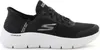 A black Skechers Go Walk Flex slip-on sneaker with a white sole is shown against a white background. Náhľad obrázku produktu
