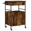 vidaXL Kuchynský vozík údený dub 56x43x89,5 cm materiál na Náhľad obrázku produktu 12
