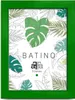 A green picture frame with a tropical leaf pattern inside. Produktbild-Vorschau