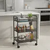 Chariot Relaxdays, 3 étagères en filet, chariot de service, Voir les images du produit 2