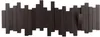 A dark brown wall-mounted coat rack with multiple movable hooks. Náhľad obrázku produktu