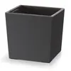 A dark gray square planter pot with a lighter gray rim, shown against a white background. Anteprima dell’immagine prodotto