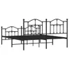 vidaXL Metallbett ohne Matratze mit Fußteil Schwarz 180x200 Produktbild-Vorschau 5