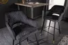 Eleganter Barhocker PARIS grau Samt mit Ziersteppung und Produktbild-Vorschau 2