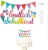 Oblique Unique Endlich Schulkind Torten Topper für Produktbild-Vorschau 1