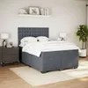 vidaXL Postel Boxspring s matrací Dark Grey 160x200 cm Náhled obrázku produktu 4