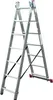 A silver multi-purpose ladder with black straps and pink feet, shown in an A-frame configuration against a white background. Podgląd zdjęcia produktu