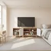 Mobile TV basso Relaxdays, 6 ripiani, mobile TV fino a 60 Anteprima dell’immagine prodotto 3
