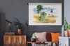 MuchoWow® Wandteppich Wandbehang Leuchtturm - Palme - Produktbild-Vorschau 5