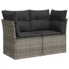 10-tlg. Garten-Sofagarnitur mit Kissen Grau Poly Rattan Produktbild-Vorschau 5