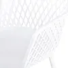 A close-up view of a white chair with a diamond-patterned backrest. Voir les images du produit