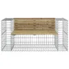 [Home] Gartenbank aus Gabionen 143x71x65,5 cm Kiefernholz Produktbild-Vorschau 3