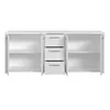 Niedriges Sideboard – Mattweiß – 4 Türen, 3 Schubladen – Produktbild-Vorschau 4