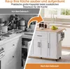 okwish Mobile da cucina a isola estensibile con piano di Anteprima dell’immagine prodotto 5
