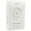 The image shows the retail packaging for a Ugreen USB fast charger. Anteprima dell’immagine prodotto