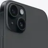 A close-up view of the rear camera module of a black iPhone. Produktbild-Vorschau