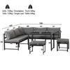 Flieks Gartenmöbel Set 5-tlg, Balkonmöbel Set für 6-7 Produktbild-Vorschau 4