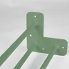 A close-up view of green metal hairpin legs for furniture, attached to a corner bracket. Podgląd zdjęcia produktu