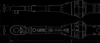 Technical drawing of a torque wrench with dimensions labeled. Podgląd zdjęcia produktu