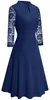 Cocktailkleid, elegante 3/4-Ärmel – Blumenmuster – Produktbild-Vorschau 4