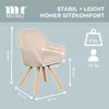 Mr. Deko Esszimmerstühle 4er Set Matera beige drehbar mit Produktbild-Vorschau 3