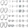 Set di orecchini in argento in acciaio chirurgico Opale a Anteprima dell’immagine prodotto 1