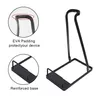 A black vacuum cleaner stand with close-up insets highlighting its features. Produktbild-Vorschau