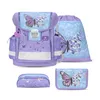 Belmil Classy ergonomisches Schulranzen-Set 4-teilig "Purple Blue Butterfly" mit Brustgurt Produktbild-Vorschau