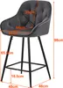 CLIPOP Samt Barhocker 2er Set, Barstuhl Thekenstühle, Produktbild-Vorschau 7