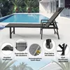 A lounge chair by a swimming pool with inset images highlighting features. Náhled obrázku produktu