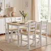 HOMCOM Eettafel met 4 stoelen, eethoek met rechthoekige Productafbeelding-voorbeeld 2