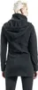 Rear view of a woman wearing a black hooded jacket. Produktbild-Vorschau