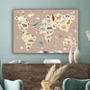 MuchoWow® - Leinwandbilder - Weltkarte Kinder - Tiere - Produktbild-Vorschau 4