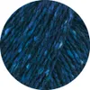 A close-up view of dark blue tweed yarn with multi-colored flecks. Produktbild-Vorschau