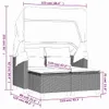vidaXL Gartensofa 2-Sitzer mit Dach und Hockern Braun Poly Produktbild-Vorschau 8