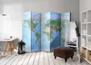 5-teiliger Einseitiger Vlies Paravent - World Map 225x172 Produktbild-Vorschau 5