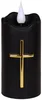 Schwarze LED-Kerze mit Kreuz und Flammeneffekt, Produktbild-Vorschau 2