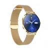 A gold smartwatch with a blue display is shown against a white background. Produktbild-Vorschau