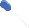 A blue sponge attached to a long white handle, isolated on a white background. Anteprima dell’immagine prodotto