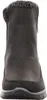 A front view of a black winter boot with a knitted cuff. Voir les images du produit