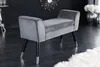 Design Sitzbank SCARLETT 90cm grau silber Samt Produktbild-Vorschau 3