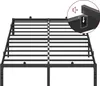 A metal bed frame with a close-up inset showing a connection point. Náhled obrázku produktu